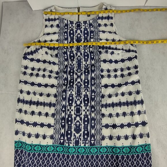 Madison Leigh Womens Blue Ivory Green Lined, Back Zip Dress Size 20W - Picture 8 of 11